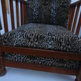 Paire fauteuils style club léopard  vintage
