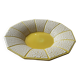 Old salad bowl, fruit bowl - yellow and white ceramic, vintage