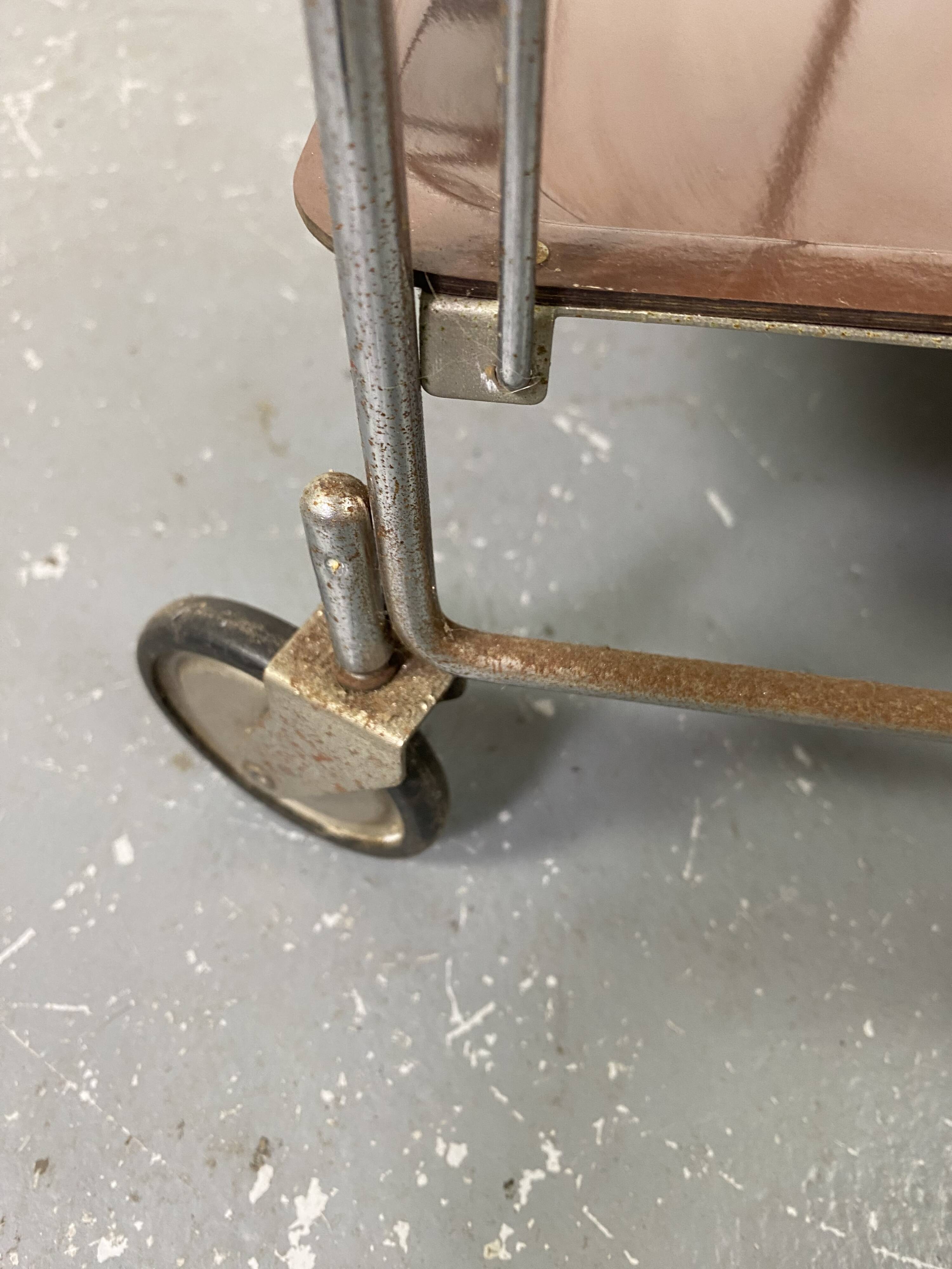 Chariot desserte pliable mid-century de Bremshey Solingen, 1950s