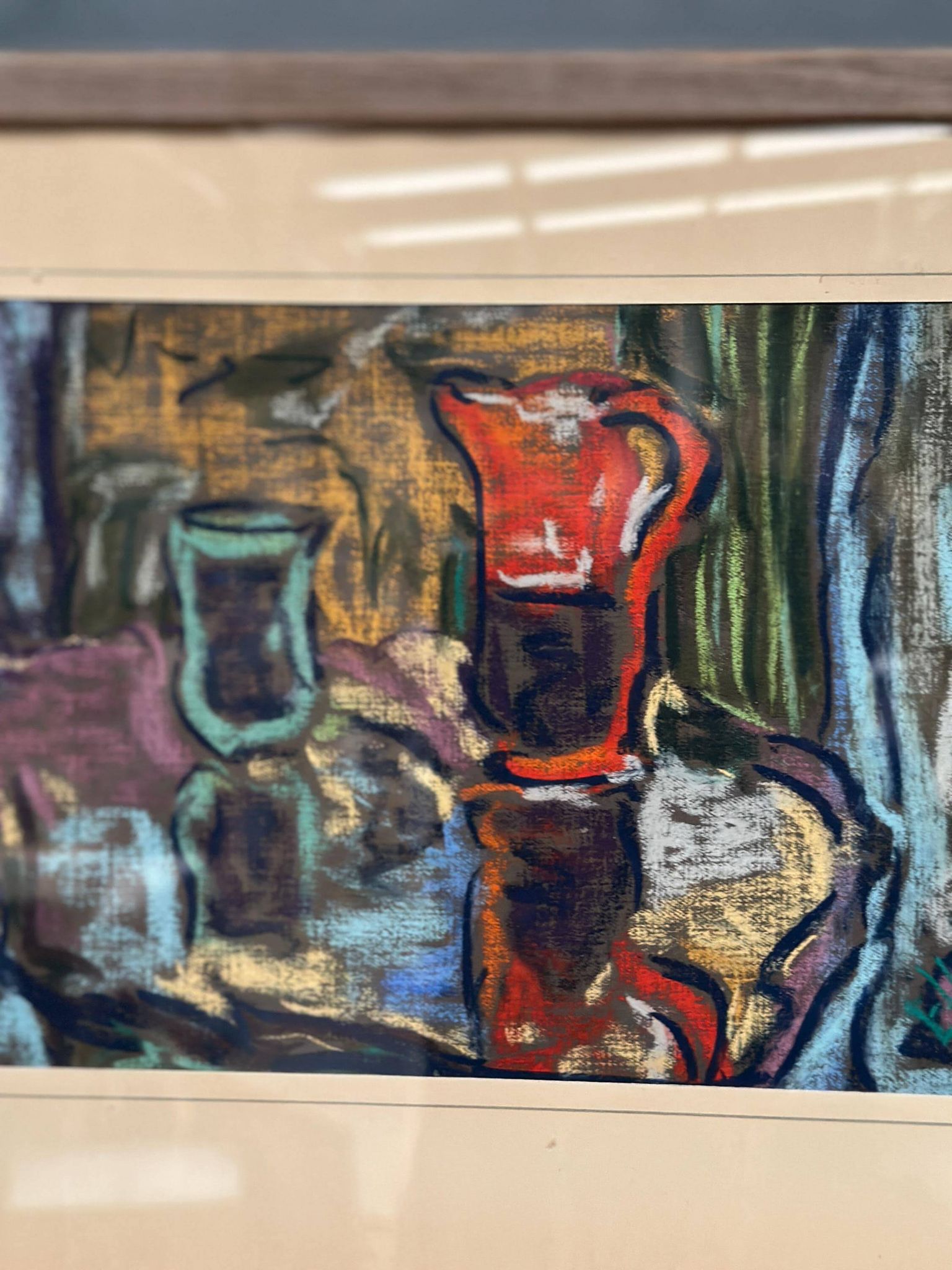 Original Swedish Still Life On Paper — Soft Arrangement By E. Holm — Mid‑Century — Glazed — 37 × 27 Cm (14.6" × 10.6")