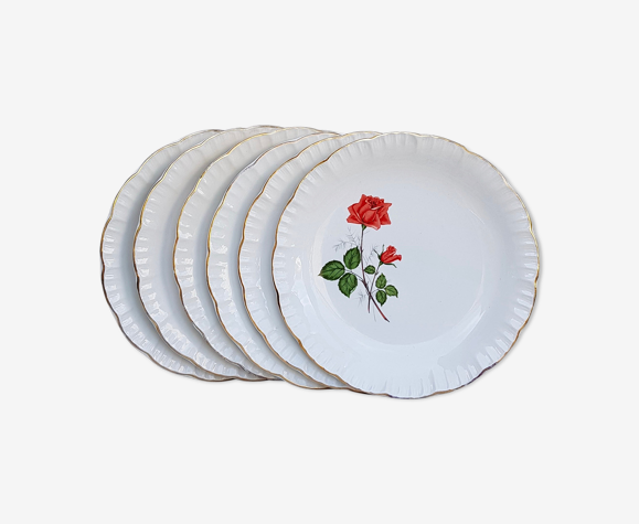 Lot de 6 assiettes plates Digoin-Sarreguemines Modèle Sévigné