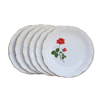 Lot de 6 assiettes plates Digoin-Sarreguemines Modèle Sévigné