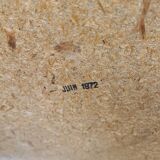 Table basse pied bambou doré et formica palissandre 1972