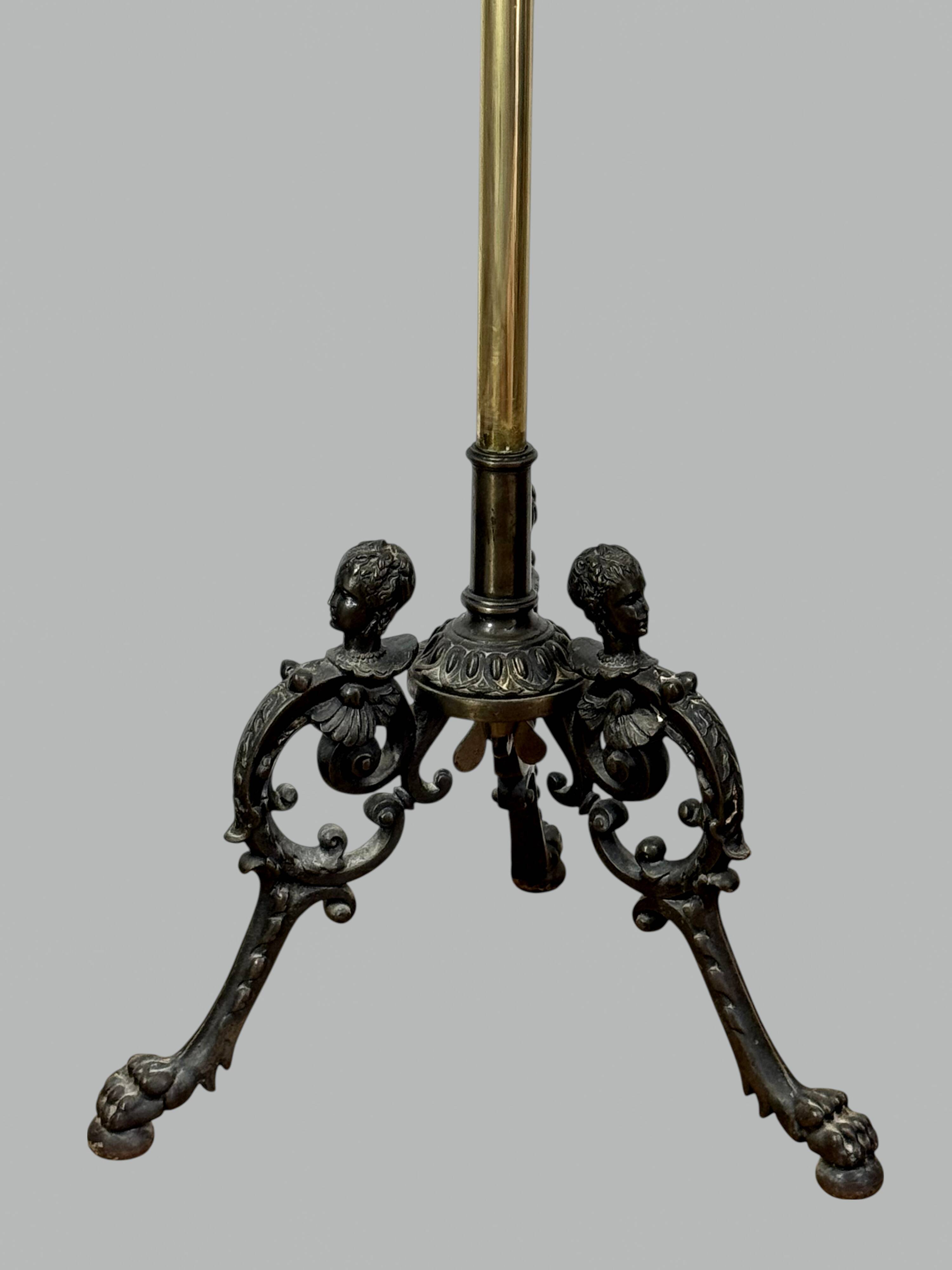 Miroir triptyque de barbier en laiton epoque napoleon iii réglable en haute