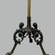 BARBER'S TRIPTYCH MIRROR IN BRASS, NAPOLEON III PERIOD, ADJUSTABLE IN HEIGHT