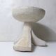 antique small tripod bench/stool in solid carved brutalist wood