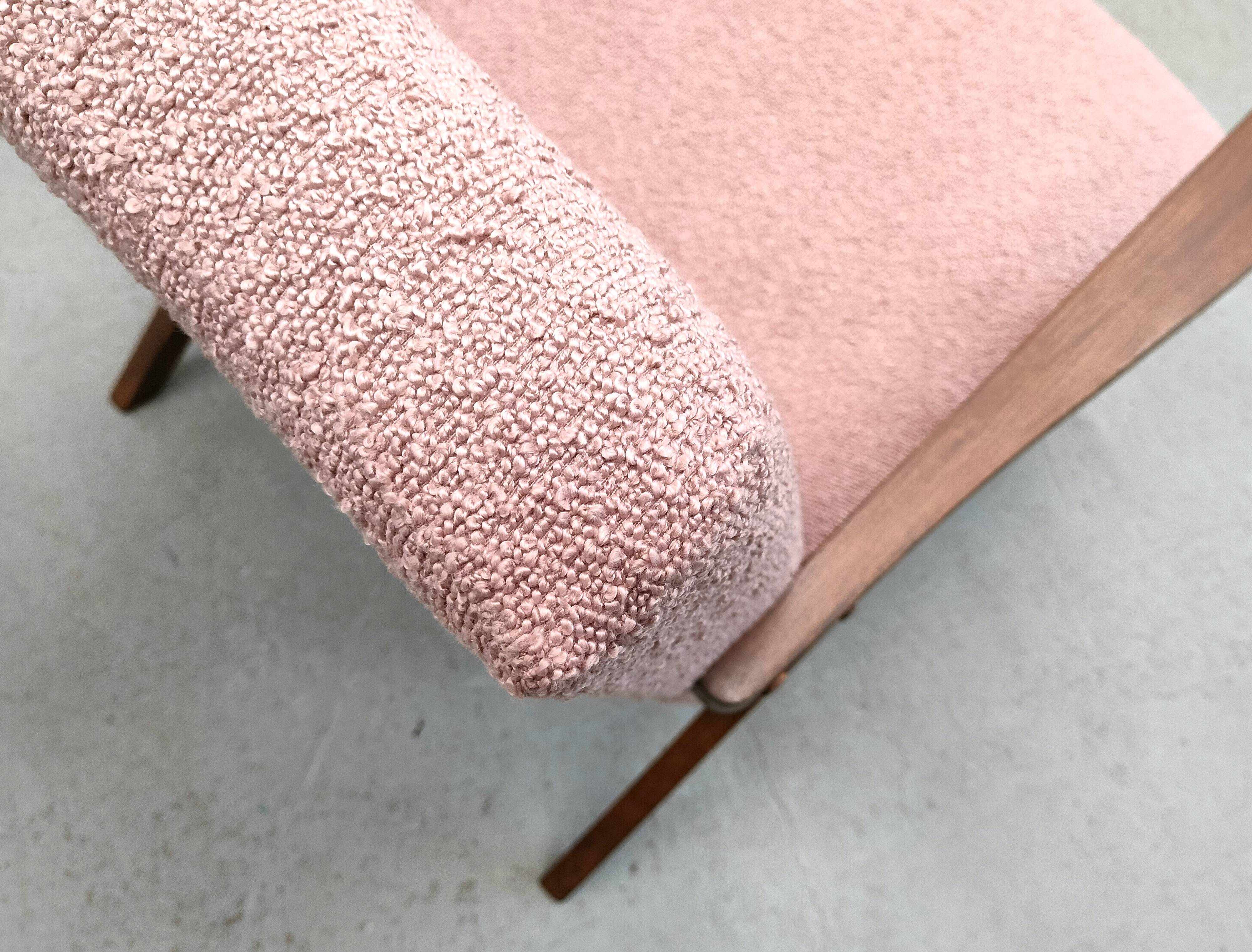 Mid Century Easy Chair Model B - 310 Var in Pink Boucle