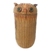 Vintage laundry basket "owls", 1970