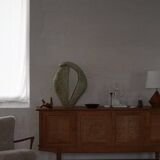 Low oak sideboard, mid-century modern, made by a Danish cabinetmaker, 1960s.