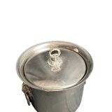 Tableware, Thermid silver metal ice bucket, glass bowl, lion handles X