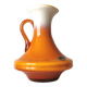 Vintage Murano Cased Glass Vase: Retro Orange Ceramic, 70s Yugoslavia