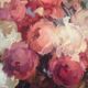 Large bouquet of roses, oil on wood panel, signed