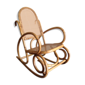 Rocking-chair enfant rotin osier cané rétro ancien vintage
