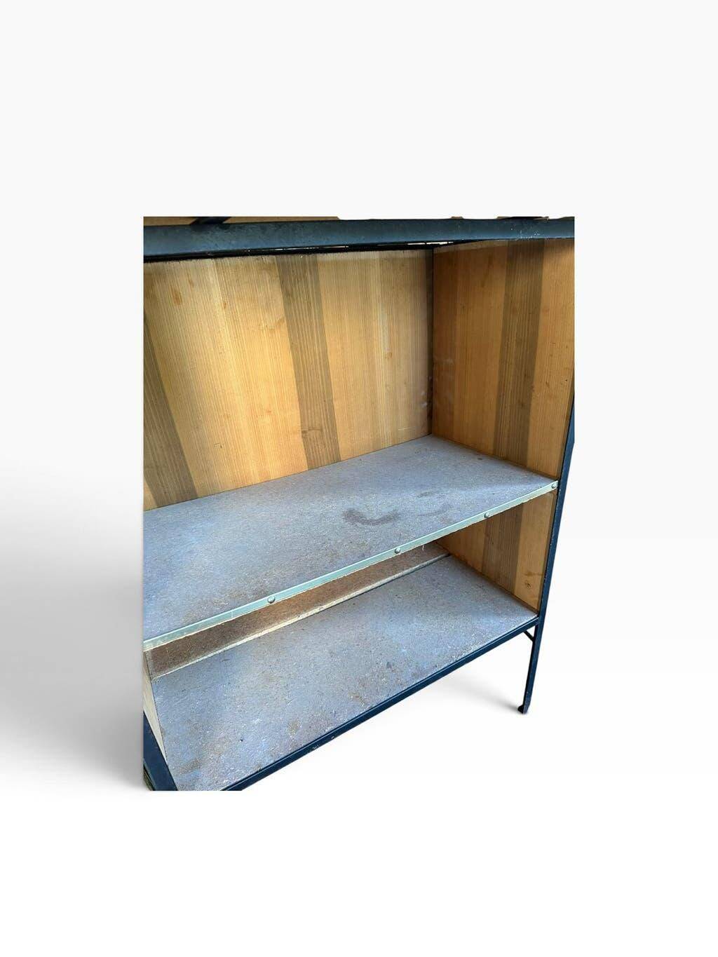 Vintage wooden bar counter with ceramic accents.
