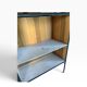 Vintage wooden bar counter with ceramic accents.