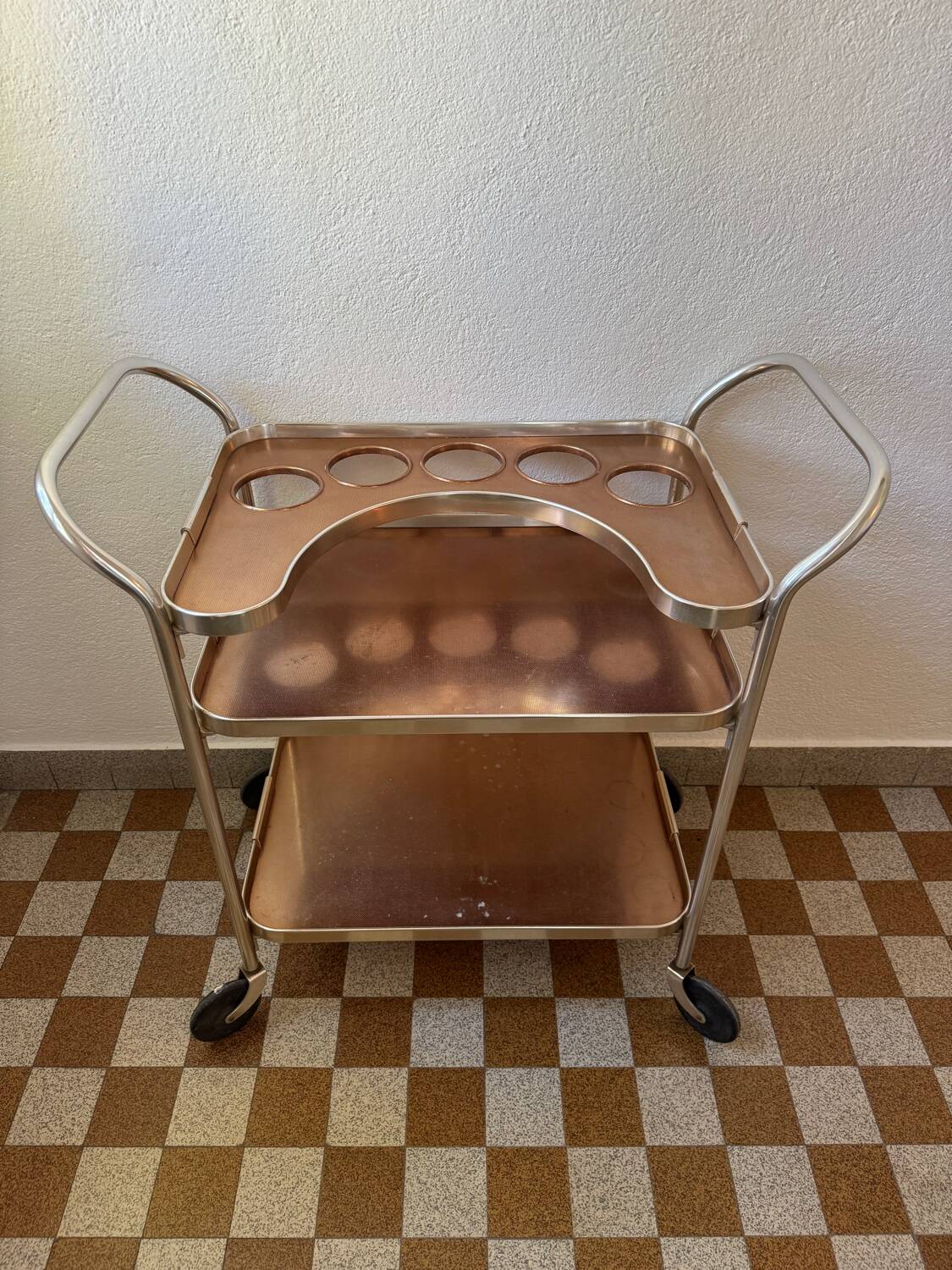 Kaymet copper and silver trolley from the 50s