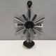 Vintage wrought-iron wall candle holder with pressed glass decoration 1970s