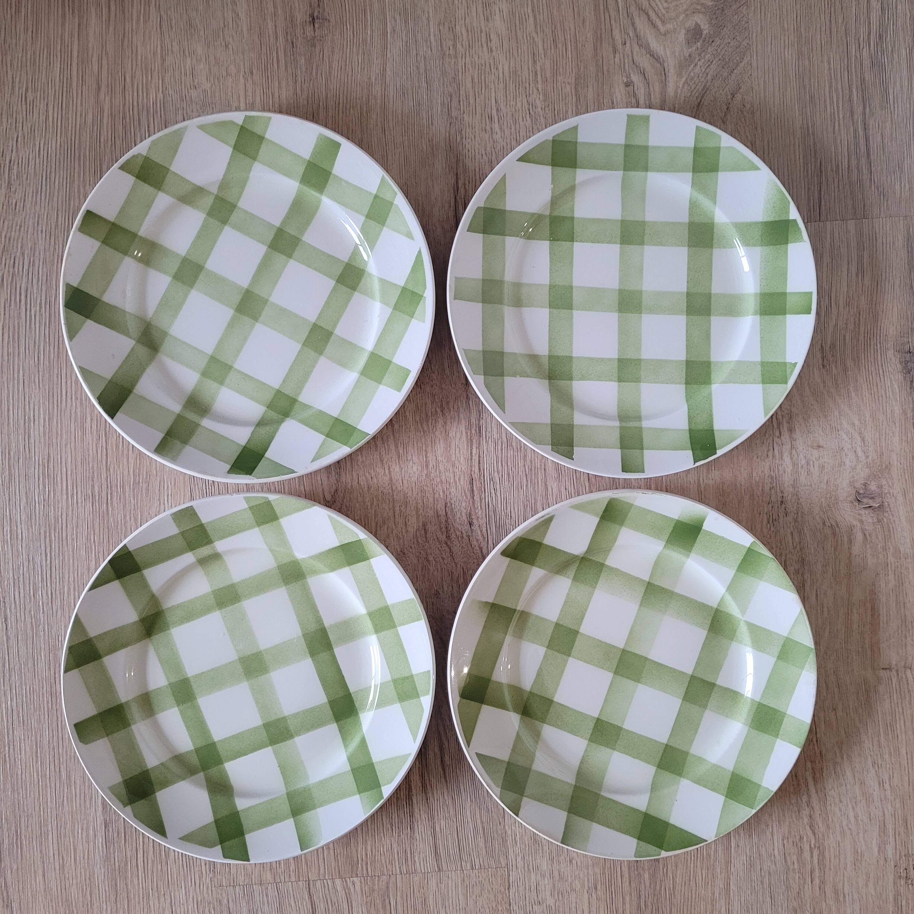 La Redoute x Selency set of 4 flat green plates