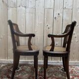 Pair of caned armchairs in Louis XVI style