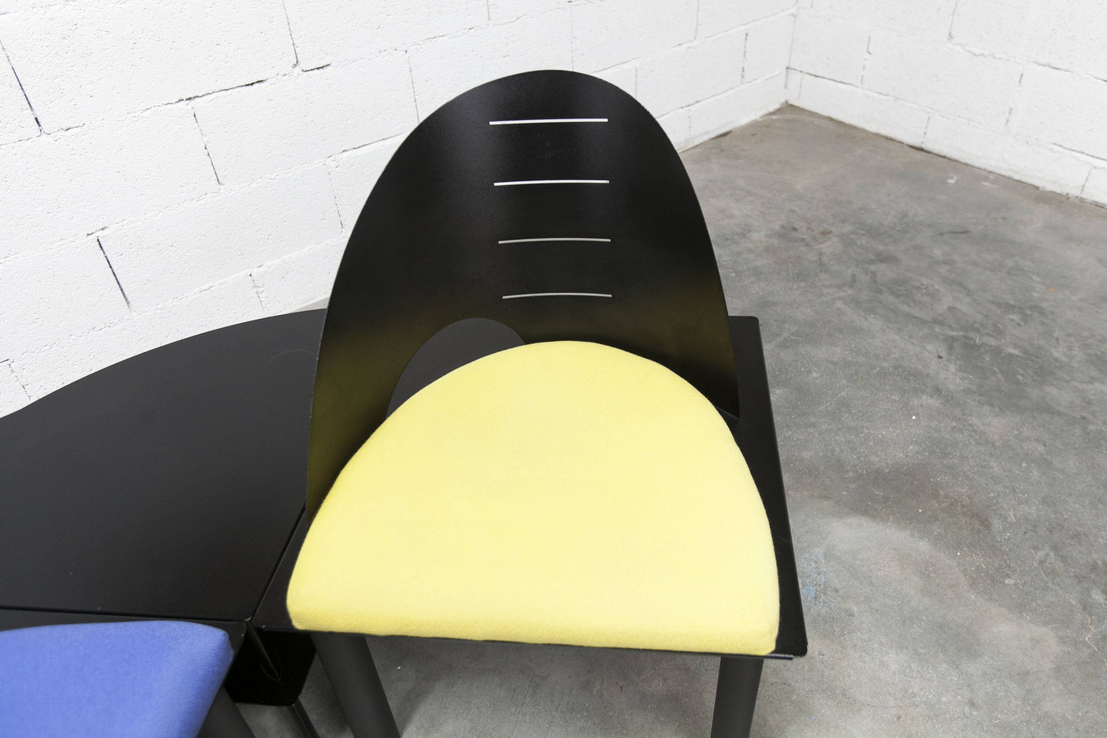 Ensemble 2 fauteuils + table basse design patrice bonneau genexco 1980