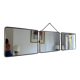 Vintage 1950s triptych barber mirror in duck blue - 22 x 86 cm