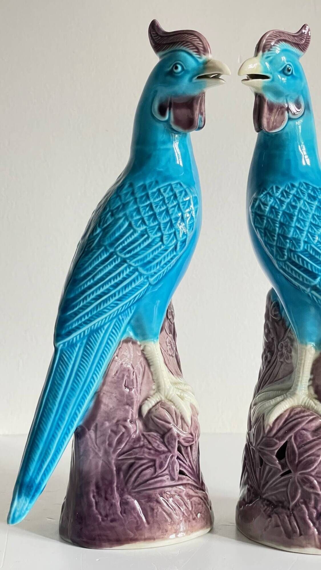 Pair of phenix birds chinese porcelain early 20th century