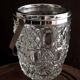 Checkerboard glass ice bucket