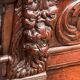Library and buffet in antique Renaissance style. Beautiful sculptures. Solid oak. France. 19th century.