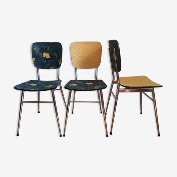 Green formica chairs trio of 1960/70 | Selency