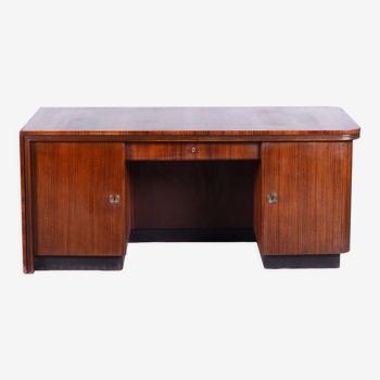 Bureau art déco restauré, Allemagne, années 1930, polonais relancé