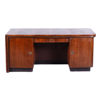 Restored art deco writing desk, Germany, 1930s, revived polish