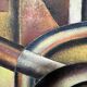 Cubist painting 1950 signed S. Montegnie