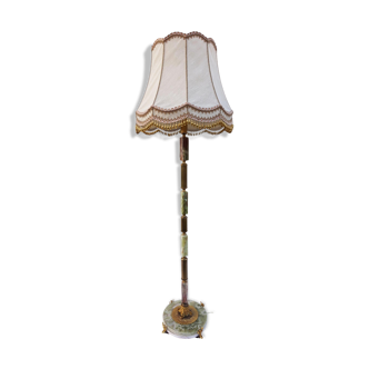 Mid-century modern hollywood regency onyx marble and gilt floor lamp, 1960s