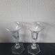 Pair of glass roshental candle holders