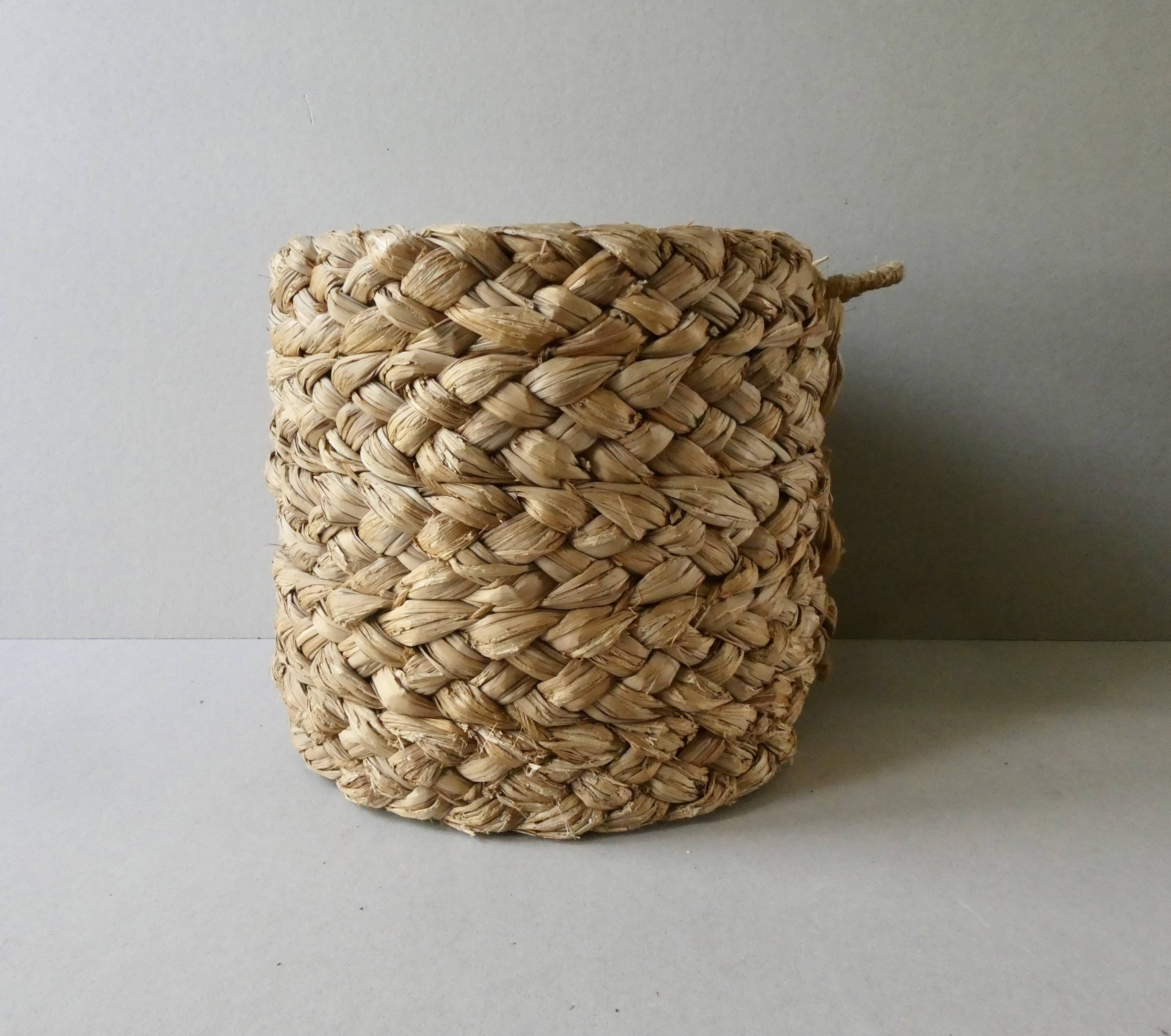 Braided rope pouffe stool, 60s-70s