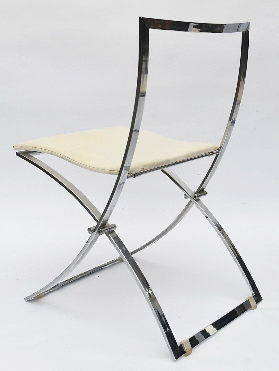 4 foldable chairs model "luisa" by marcello cuneo for mobel italia