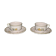 Two MOUSTIER cups decorated with flowers signed