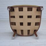 1960s, Danish side/children's armchair, light green furniture velour, oak w