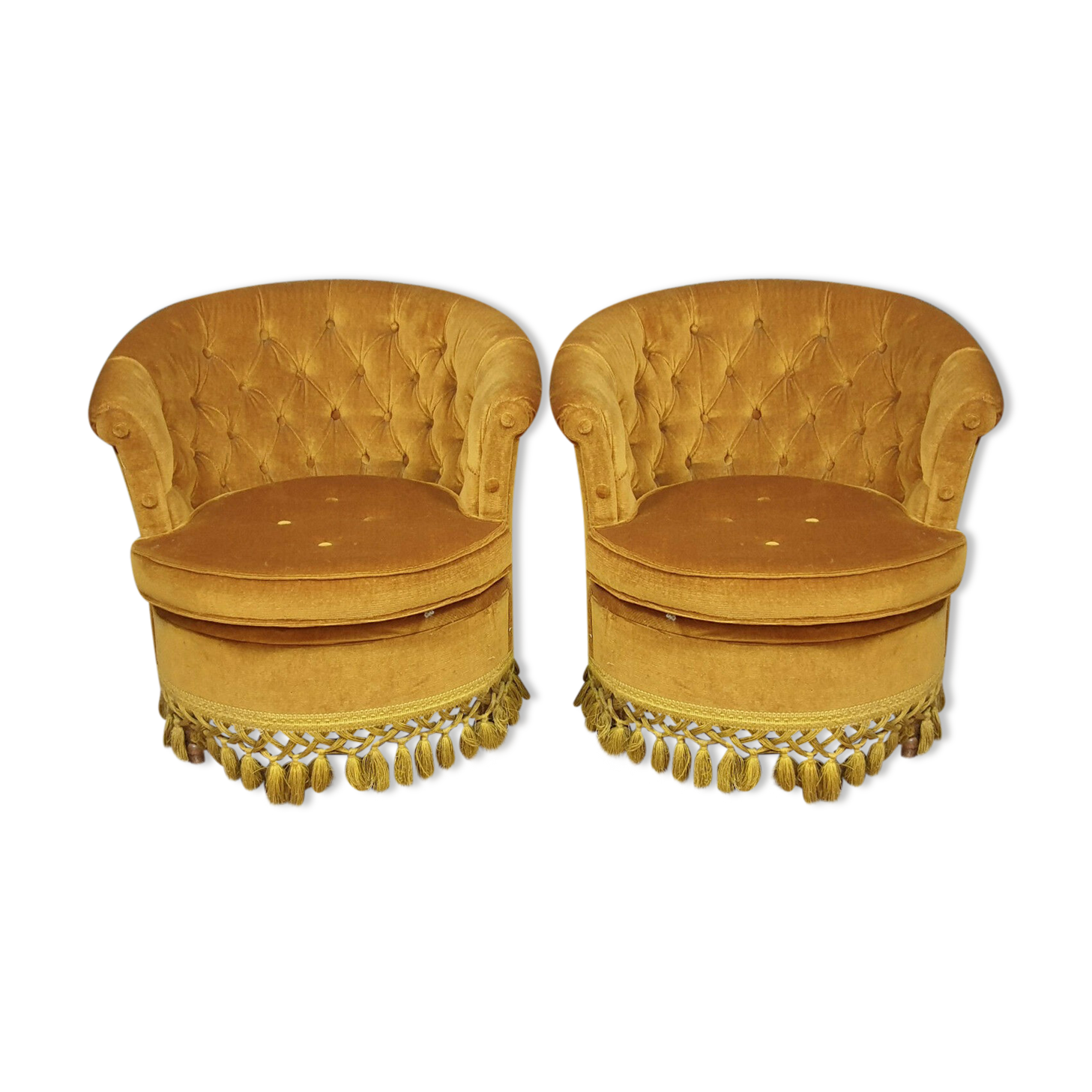 Pair of toad chairs in the shape of the Napoleon III era around 1850