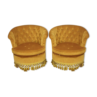 Pair of toad chairs in the shape of the Napoleon III era around 1850