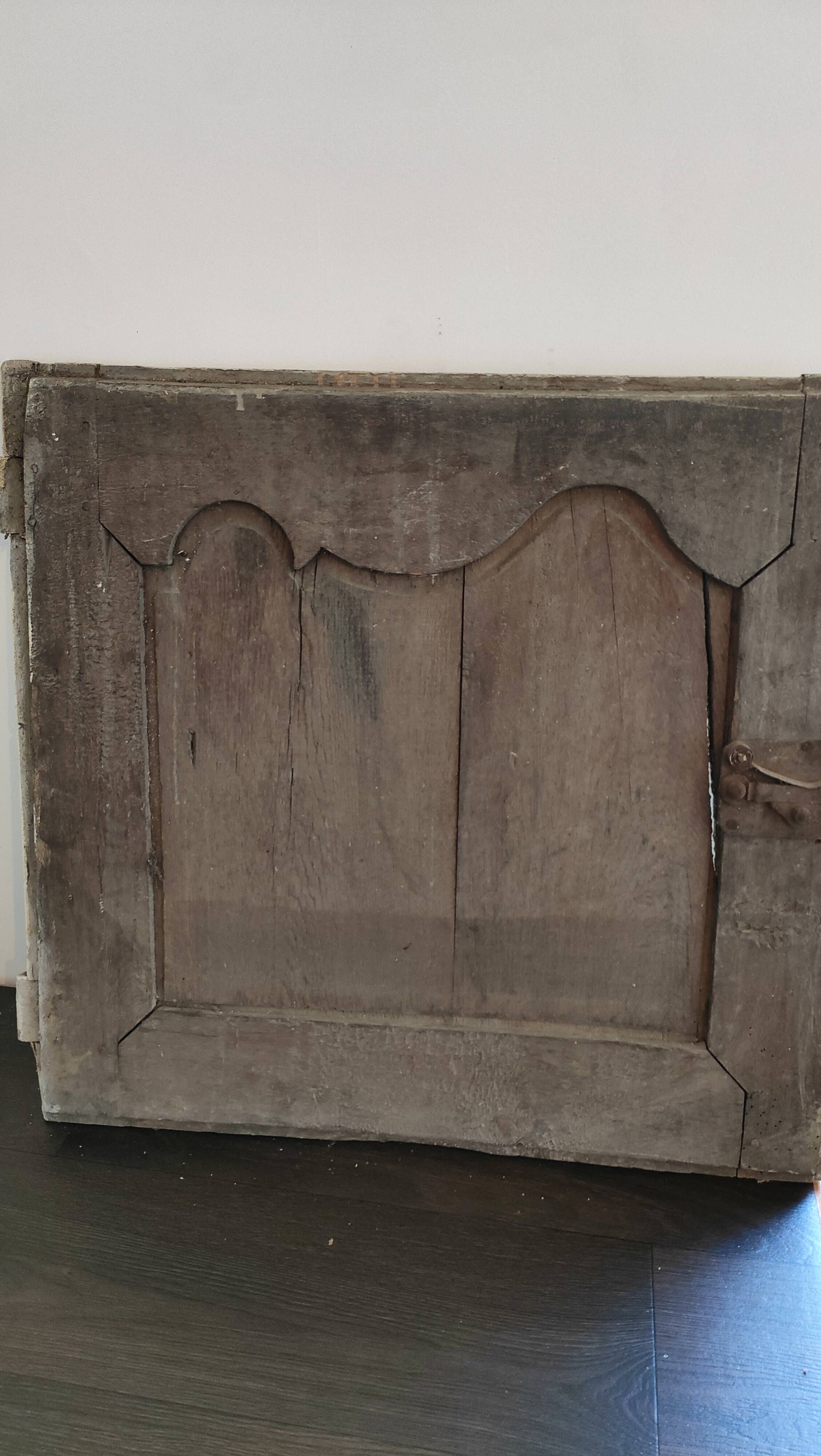 Pair of old oak cupboard doors – Louis XV style, panelled mo