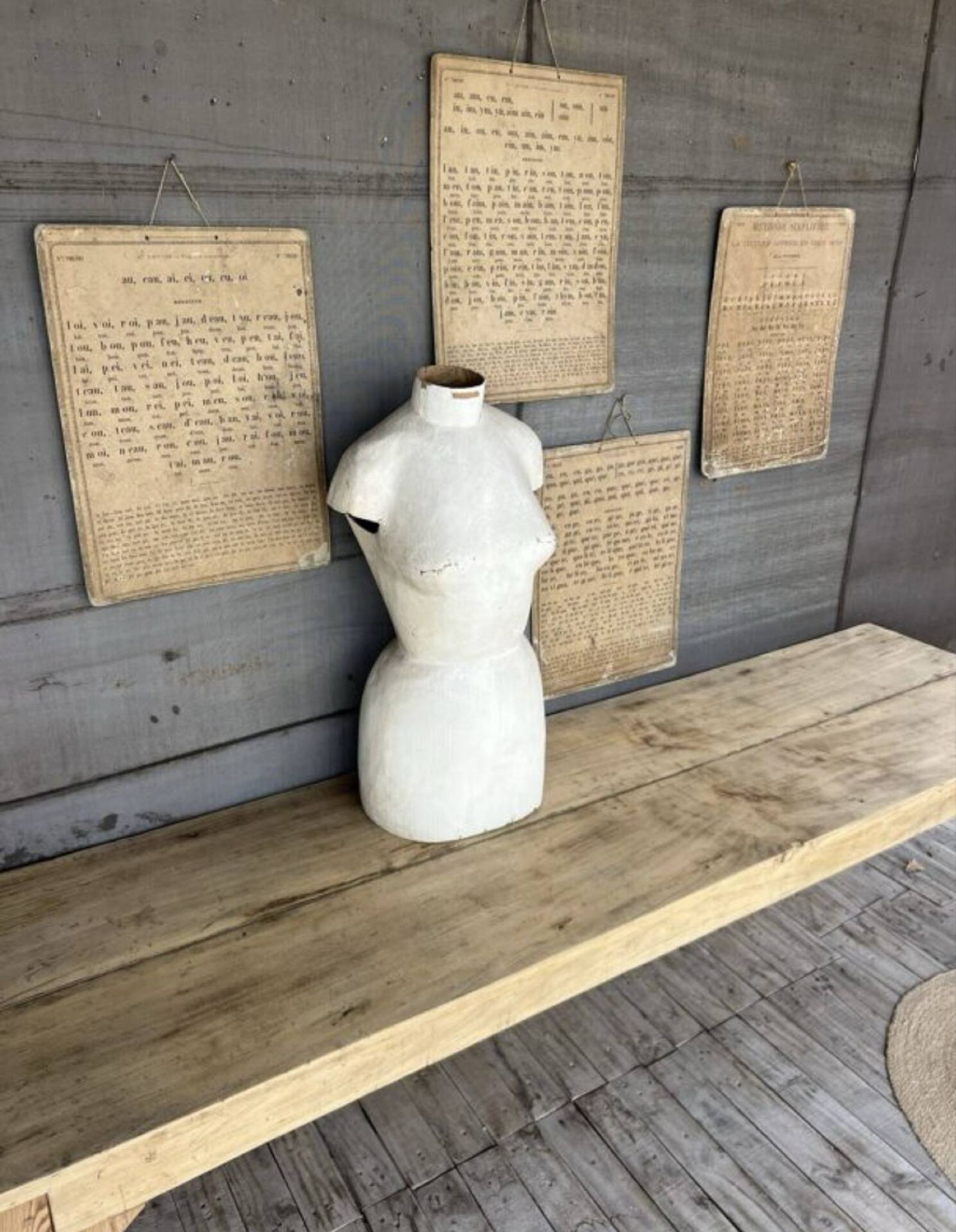 Console d'atelier bois brut