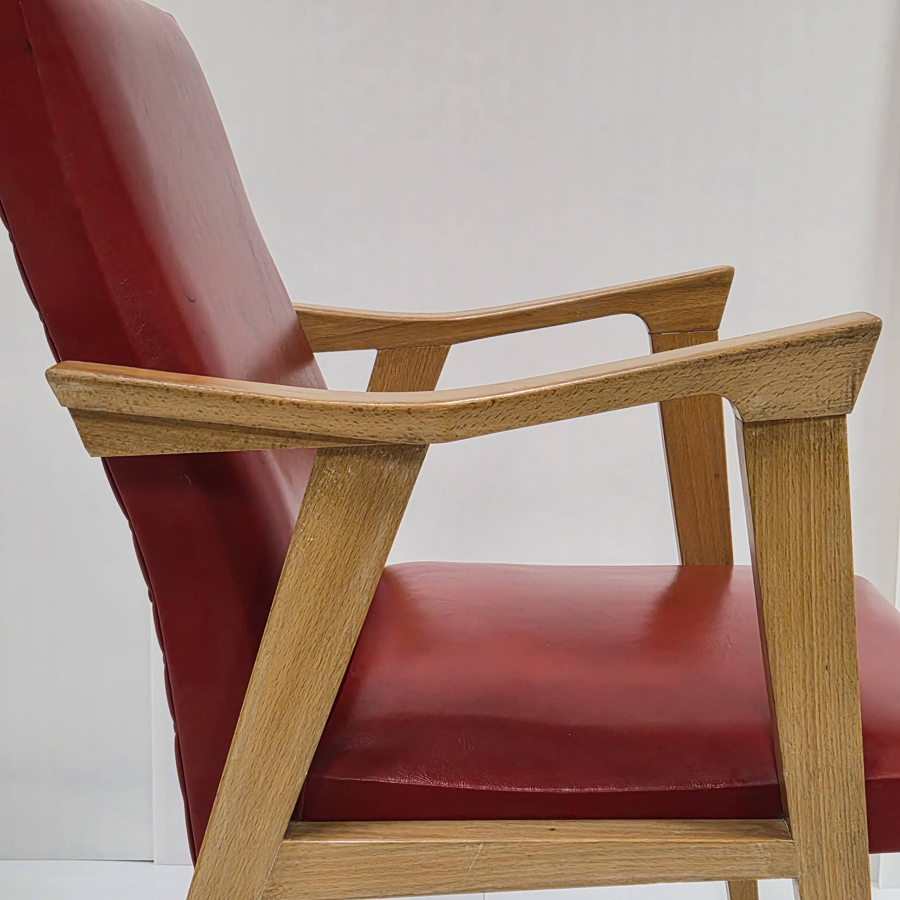 Fauteuil vintage pieds compas 1950