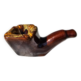 Vallauris majolica ashtray, pipe-shaped ashtray, 1950s