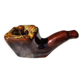 Vallauris majolica ashtray, pipe-shaped ashtray, 1950s