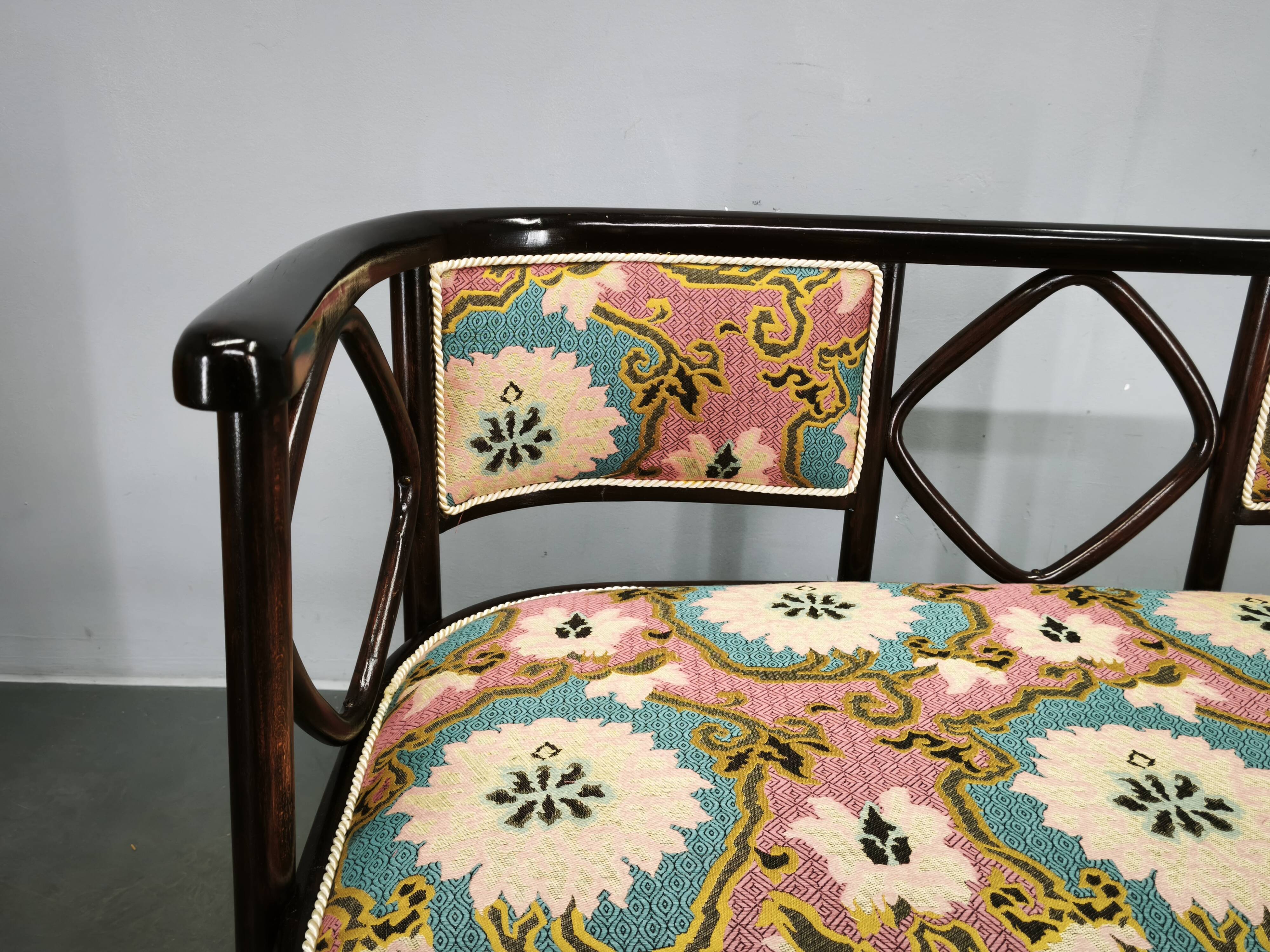 Josef Hoffmann Style Fledermaus Art Nouveau Sofa, 1930s