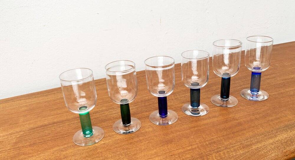 German wine glasses by Regina Kaufmann for Glashagen Hütte, set of 6.