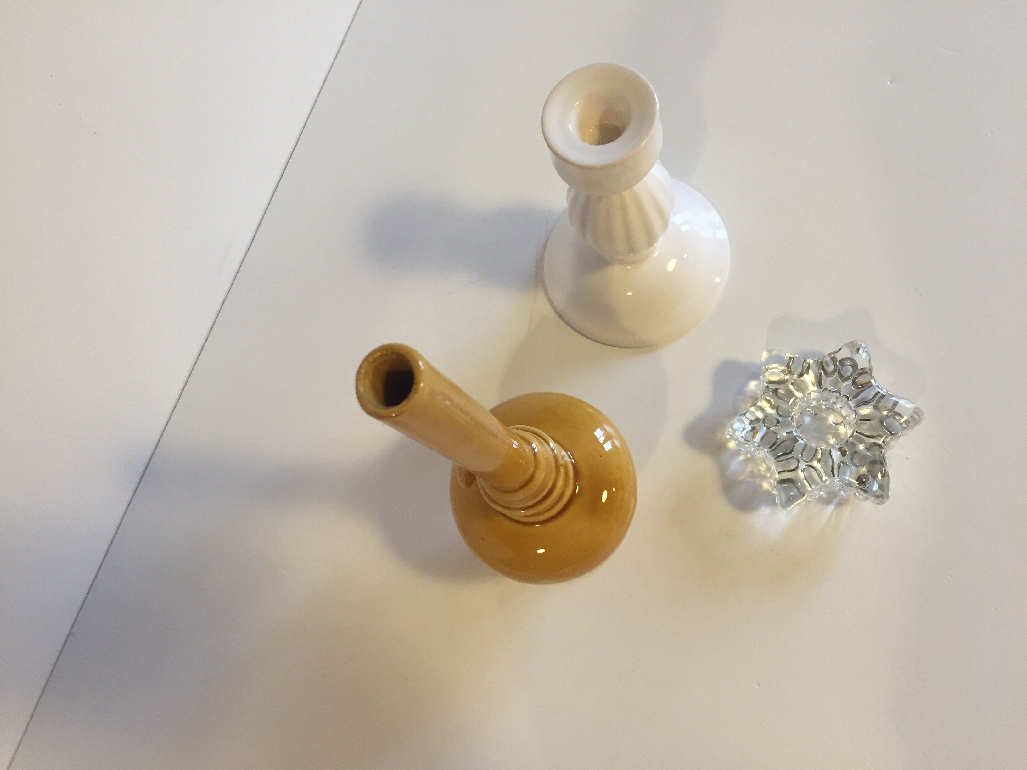 Ensemble de 3 bougeoirs vintage