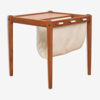 Danish Teak Side Table With Magazine Holder From Brdr Furbo