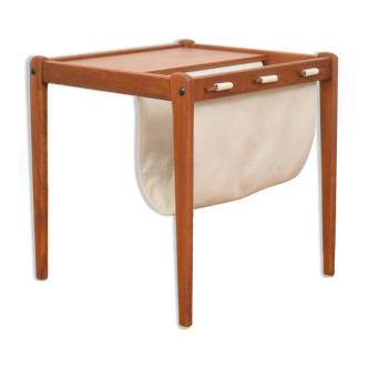 Danish Teak Side Table With Magazine Holder From Brdr Furbo